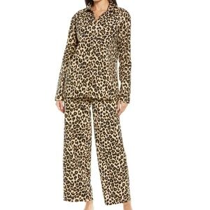 Nordstrom Leopard Print Flannel Patchwork Pajamas
